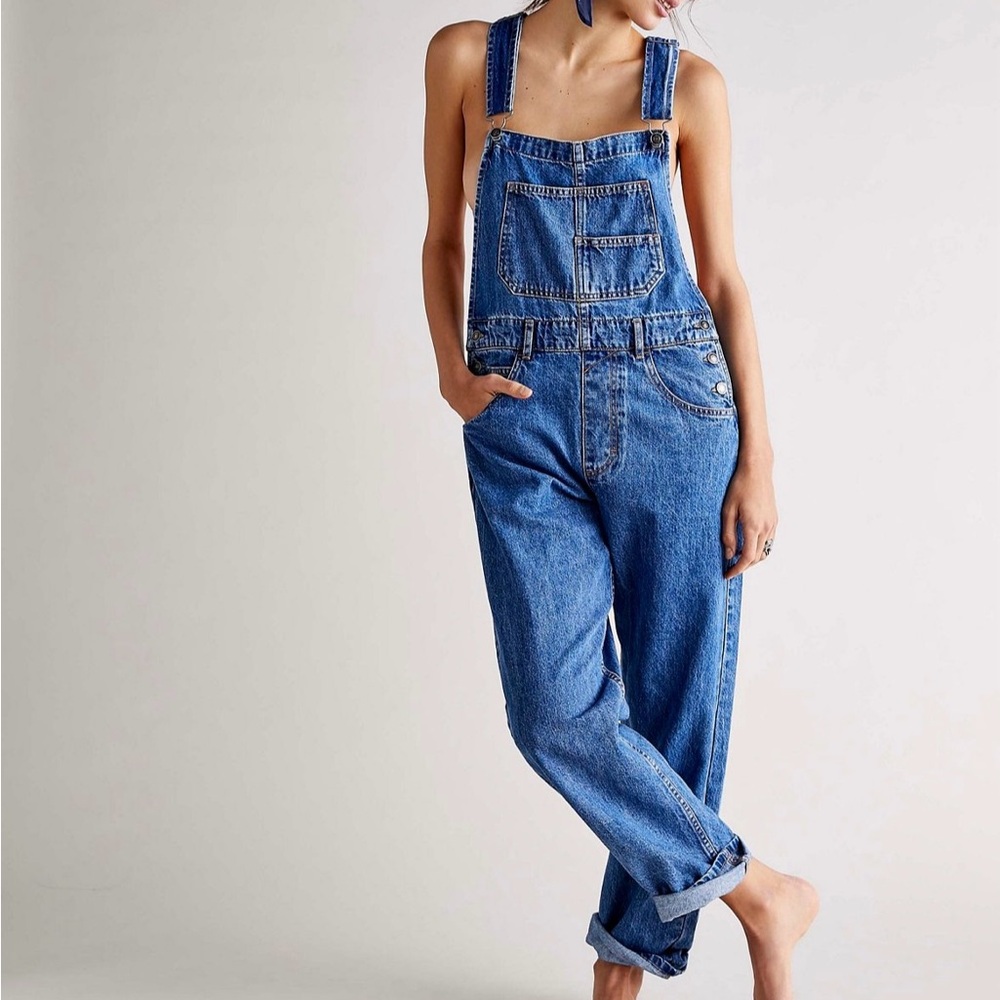 We The Free Classic Blue Denim Overalls - New with Tags, Size Small